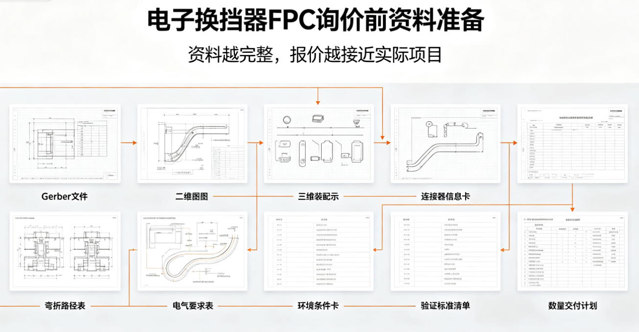 電子シフトコントローラ用FPCメーカーへの見積もり依頼前に準備すべき資料とは?調達向け見積もりチェックリスト