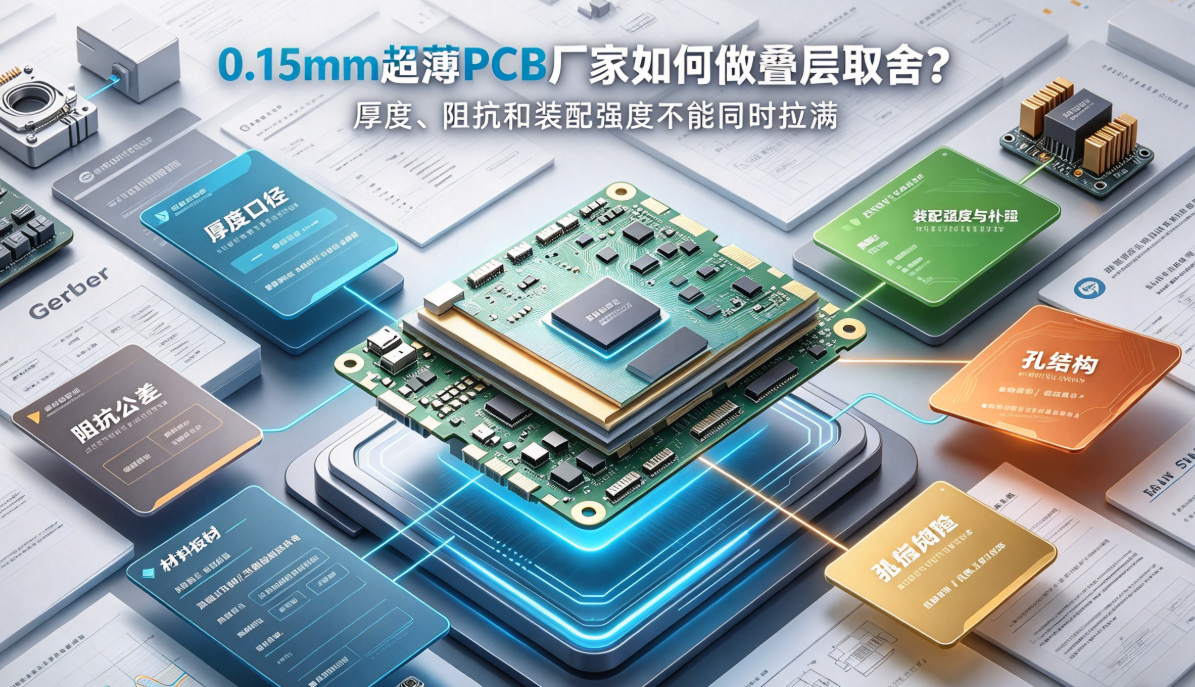 0.15mm超薄PCBメーカーにおける積層構成の選択:厚さ、インピーダンス、組立強度を同時に最適化できない理由