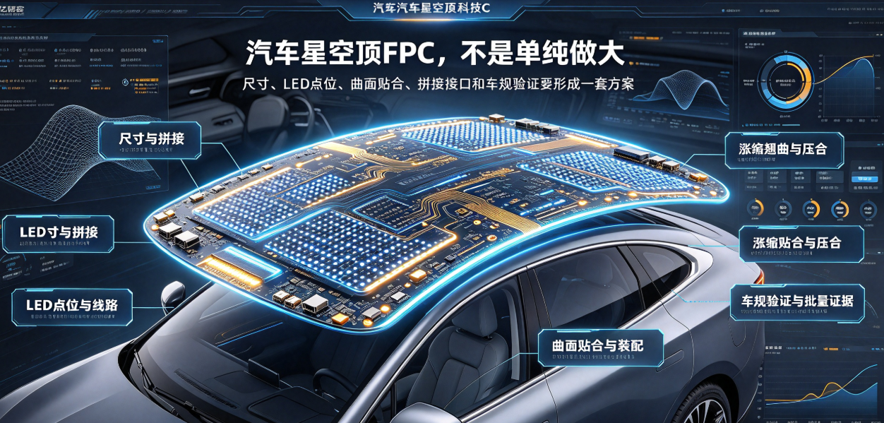 汽车星空顶FPC怎么选?大尺寸、拼接与可靠性要看5项指标