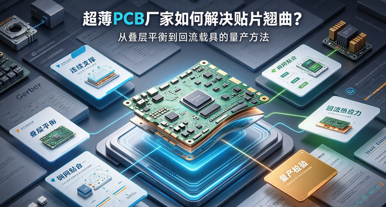 超薄PCB廠家如何解決貼片翹曲?從疊層平衡到迴流載具的量產方法